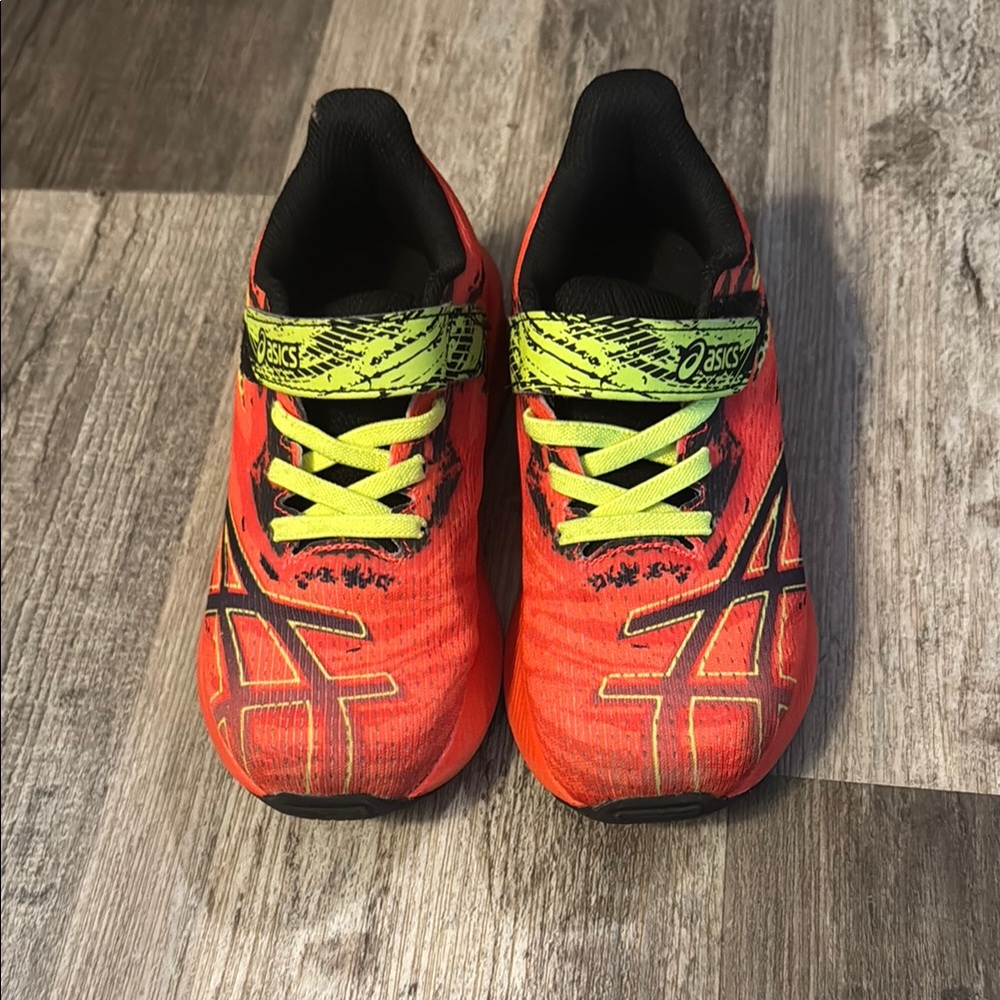 ASICS Kids' Red and Yellow Running Shoes